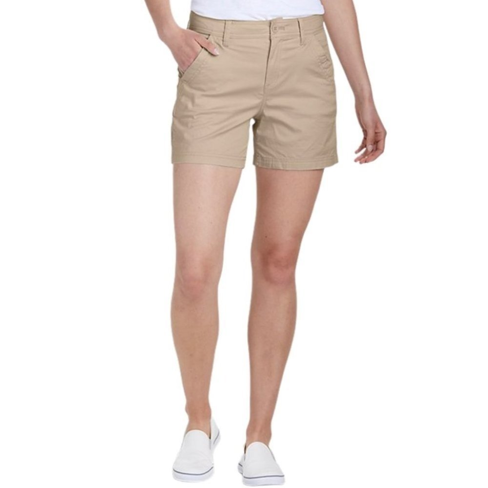 Eddie Bauer Aspire Light Khaki Stretch Chino Shorts Women’s 12 US‎